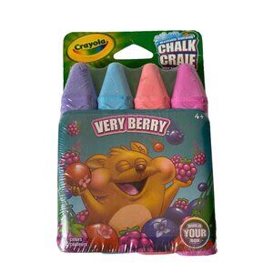 Crayola Very Berry Washable Sidewalk Chalk Crayons 4-Pack Red Violet Blue Orange